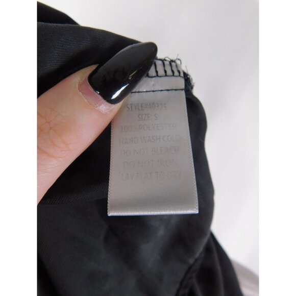 Grade & Gather S Black Peplum Blouse Romantic Gothic Witchcore V-Neck - Picture 9 of 9